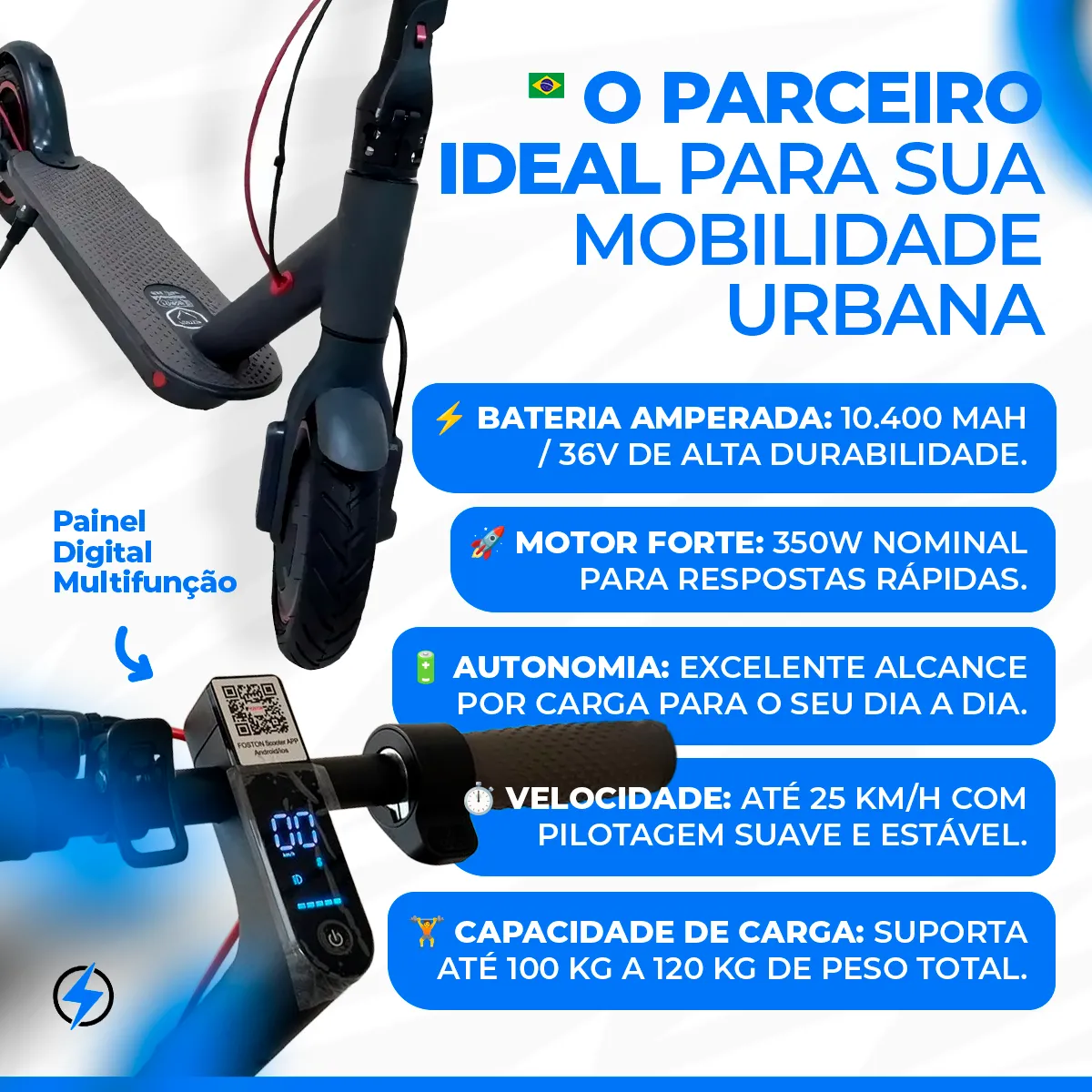 Scooter / Patinete Elétrico S09 Pro Novo 2025 — miniatura 5